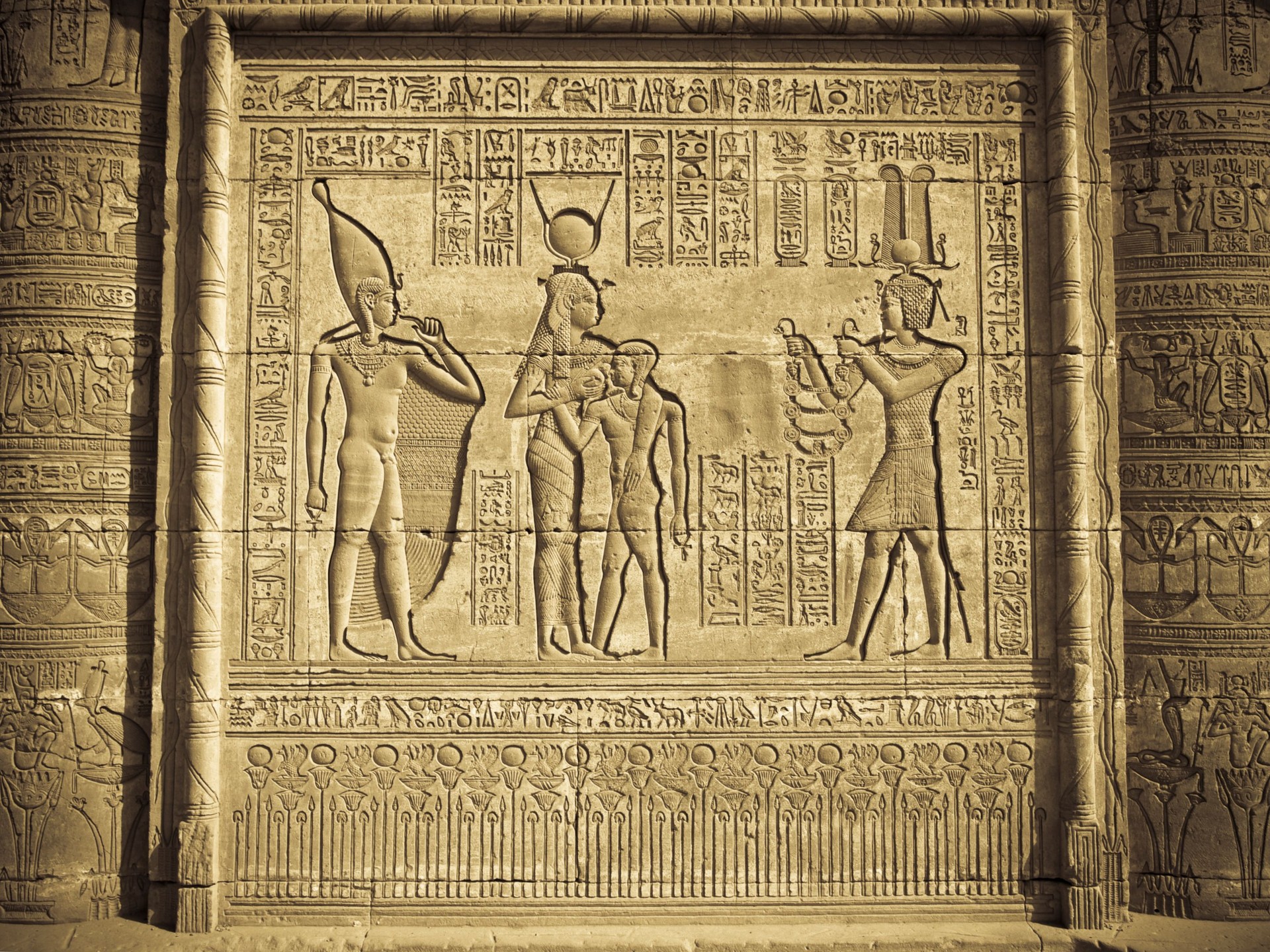 Egyption Relief  in the Deadera temple